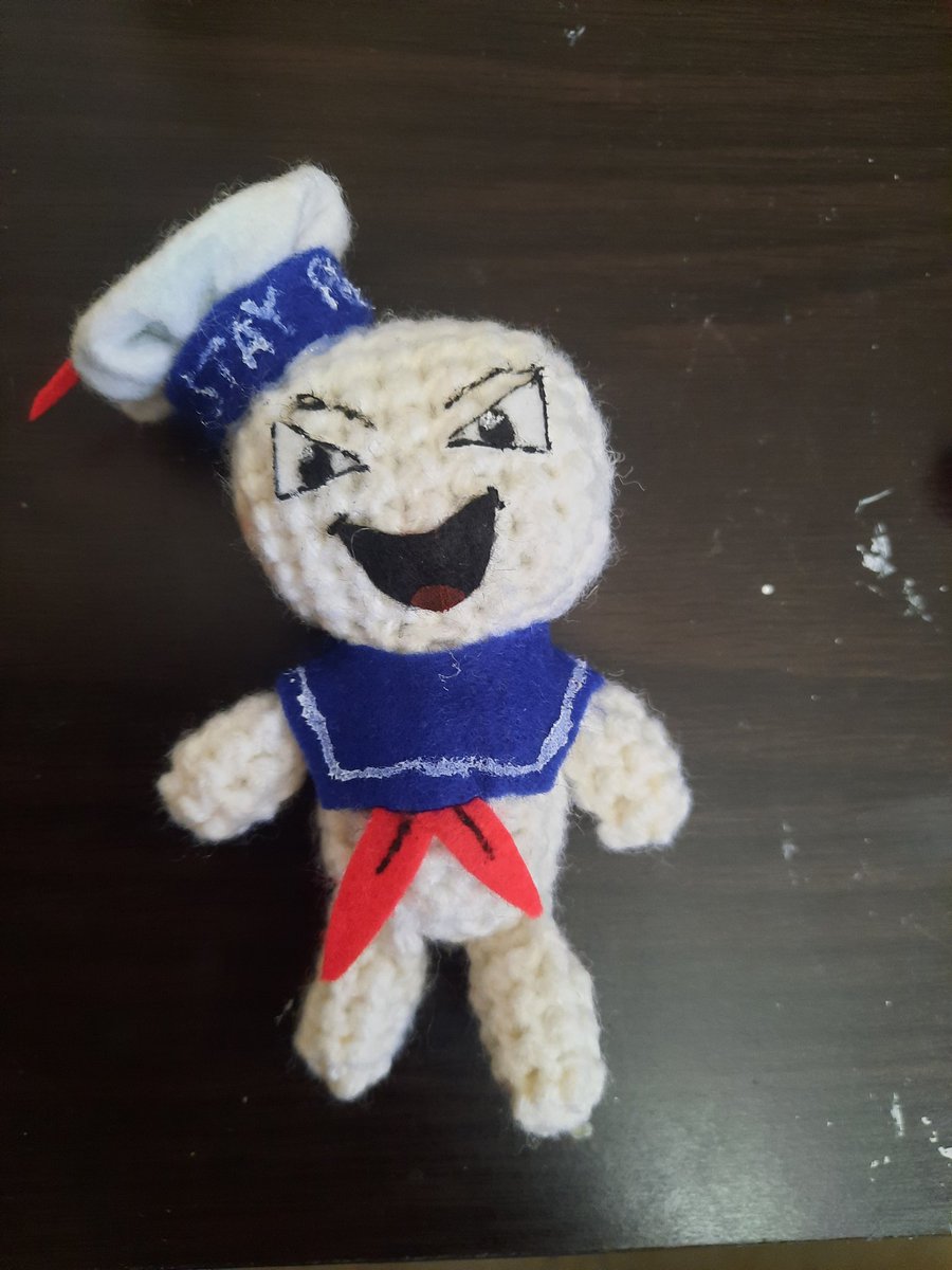 Jessica70674827's tweet photo. GM awesome people. I remember the first time I saw Ghostbusters and loved the giant Stay Puff Marshmallow Man. So I made a tiny one. What do you think? #Ghostbusters #staypuff #Marshmallowman #scifi #Science #Supernatural #comedy #Afterlife #ghosts #classic #movies #crochet https://t.co/fN30lmW4KK