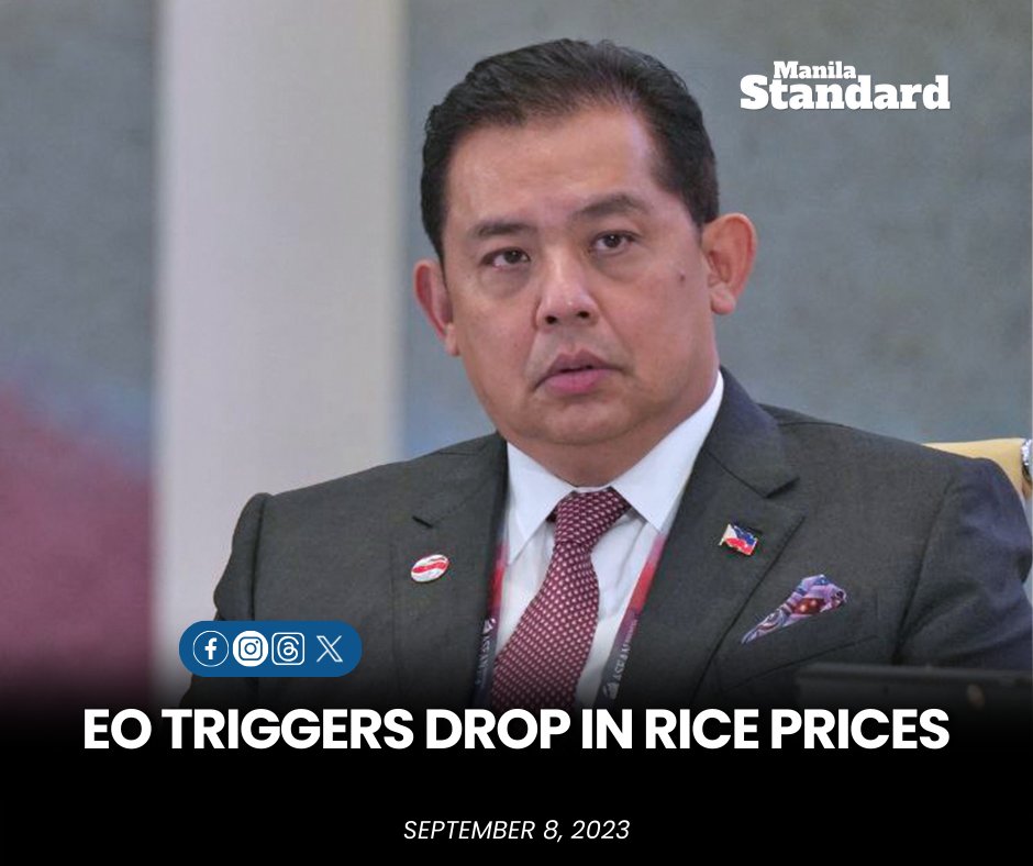 mnlstandardph's tweet image. #Speaker Ferdinand Martin G. Romualdez on Thursday #declared that the huge #reduction in the #prices of #rice in the global market can be attributed to the recent implementation of Executive Order (EO) 39, which imposed price ceilings on two----
READ:
manilastandard.net/news/top-stori…