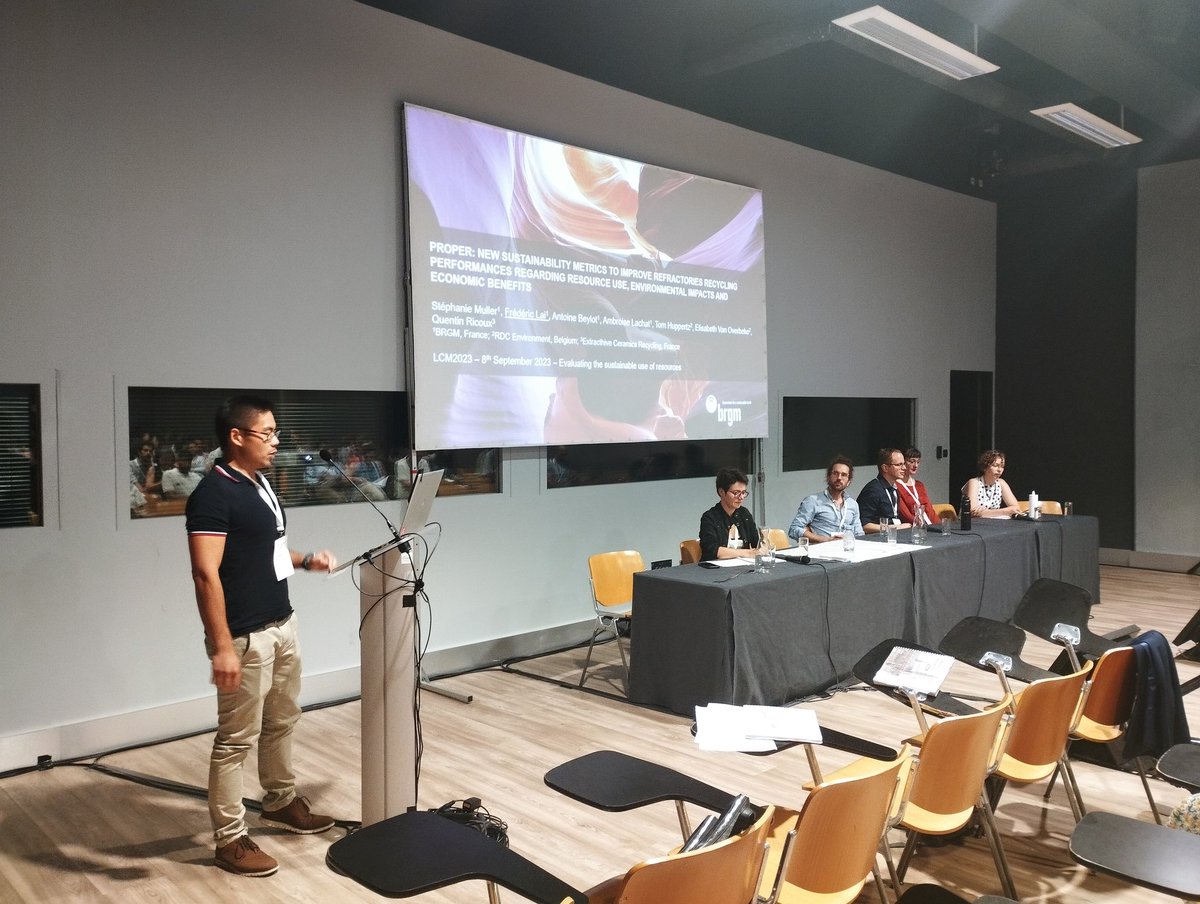 Extracthive's tweet image. We're really proud that the results obtained in the frame of the Proper project, co-financed by @ademe , on the recycling of refractory material, were presented today by our colleague from @BRGM_fr at this year's #lcm2023 conference