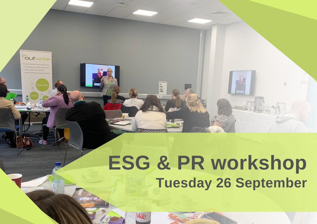 Outwrite (@outwritepr) on Twitter photo Save the date! 📆
We’re hosting a free seminar at @colegcambria's business school in Northop on Tuesday 26 September (9am-11:30am).
Covering topics from #netzero and #greenwashing to #ESGreports. 🌱
Click 👇 to book your spot. <a href="/BizCouncilNorth/">Cyngor Busnes Gogledd Cymru / NW Business Council</a>
eventbrite.co.uk/e/esg-and-pr-c… Save the date! 📆
We’re hosting a free seminar at @colegcambria's business school in Northop on Tuesday 26 September (9am-11:30am).
Covering topics from #netzero and #greenwashing to #ESGreports. 🌱
Click 👇 to book your spot. <a href="/BizCouncilNorth/">Cyngor Busnes Gogledd Cymru / NW Business Council</a>
eventbrite.co.uk/e/esg-and-pr-c…