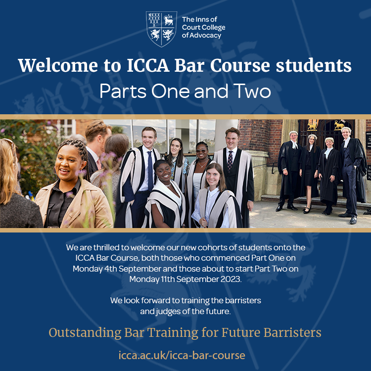 A very warm welcome to all our new #students on Parts One and Two of the ICCA Bar Course!

#ForFutureBarristers #pupillage #barrister #IamtheBar