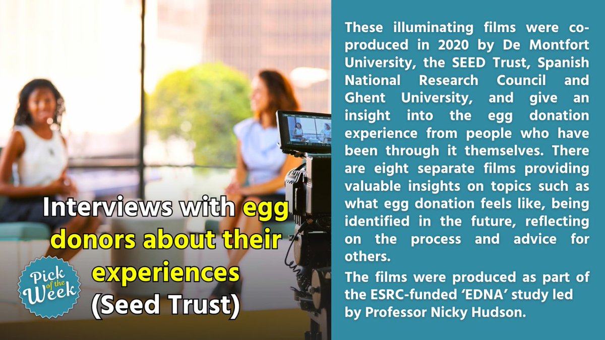 Donor Conception Network (@d_c_network) on Twitter photo ⭐ PICK OF THE WEEK
Interviews with egg donors about their experiences (<a href="/SEEDtrustUK/">SEEDtrustUK</a>)
‘We are struck by the mind-blowing nature of your gift to us.’ ⭐ PICK OF THE WEEK
Interviews with egg donors about their experiences (<a href="/SEEDtrustUK/">SEEDtrustUK</a>)
‘We are struck by the mind-blowing nature of your gift to us.’
