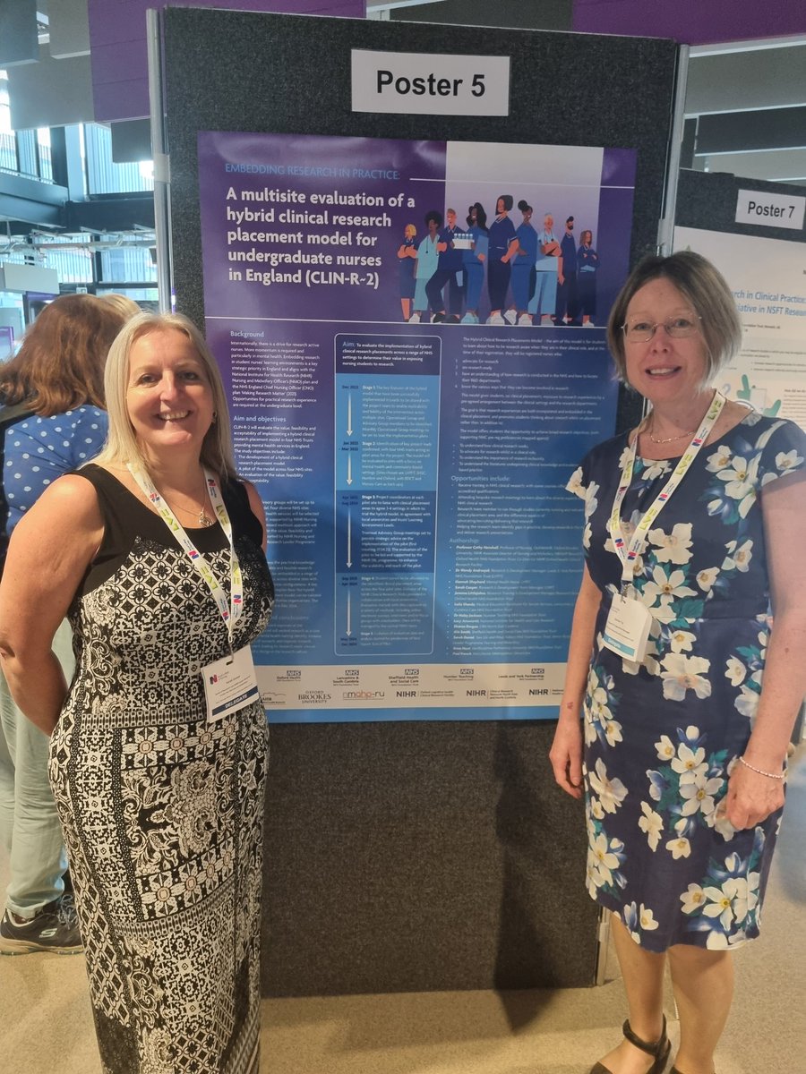 Delighted to present this poster with Denise Taj @rcnresearch23 on behalf of our wider team looking at a hybrid clinical research nursing placement model for undergraduate nurses #nihrnmo