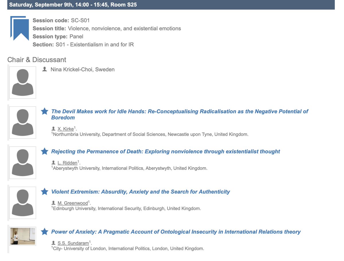 If you are still around at #EISAPEC23 tomorrow, come and join our panel on violence, nonviolence, and existential emotions👇