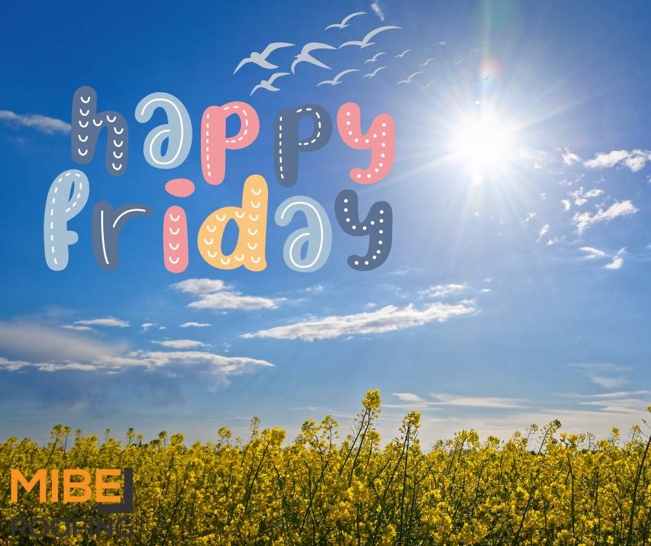 MibeRoofing's tweet photo. Happy Friday! Here's to the start of a great weekend! #happyfriday #friday #weekend https://t.co/7rXMqbyraF