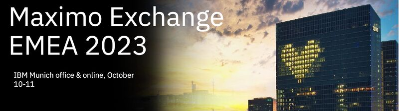 Maximo Exchange EMEA 2023 is coming to Munich on October 10/11 this year. Big challenges for speakers 😀 e.g. Heineken (Dutch beer in Munich) and Trafikverkehrt (transport in Germany's top jammed city). But they talk about maintenance 😉. Registration here ibm.com/events/reg/flo…