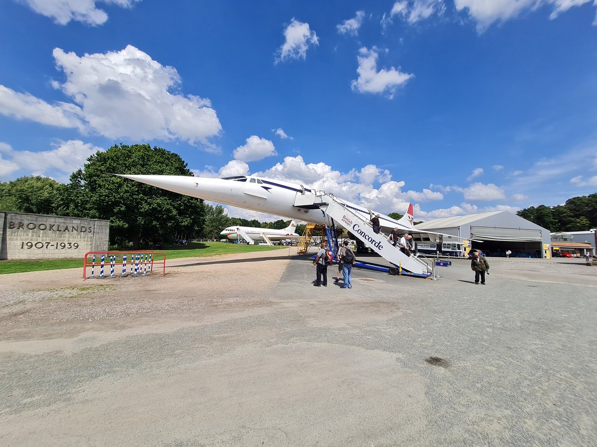 M0YDH's tweet photo. @GinieSigonney G-BDG  @BrooklandsMuseu is a beautiful engineered object from every angle. The Concorde Experience tour was excellent. I wonder what an hour on their real Concorde simulator costs? https://t.co/sekdo35tBi