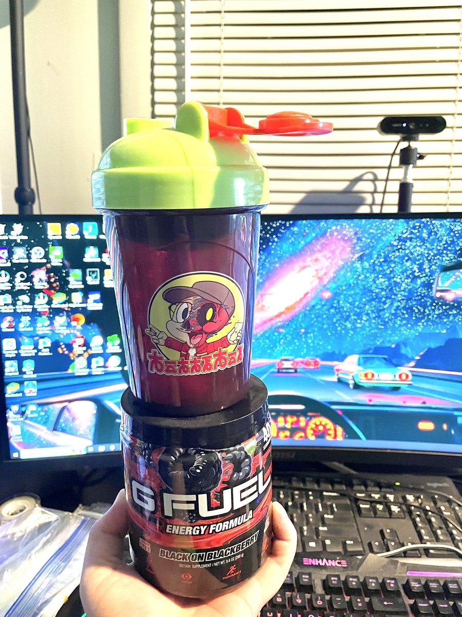 ☀️ Getting ready to kick off our morning Twitch stream with a cup of black on blackberry @GFuelEnergy ! 🎮 Join us for some epic gaming and high-energy fun! 🔥 #Twitch #GamingFuel #MorningStream