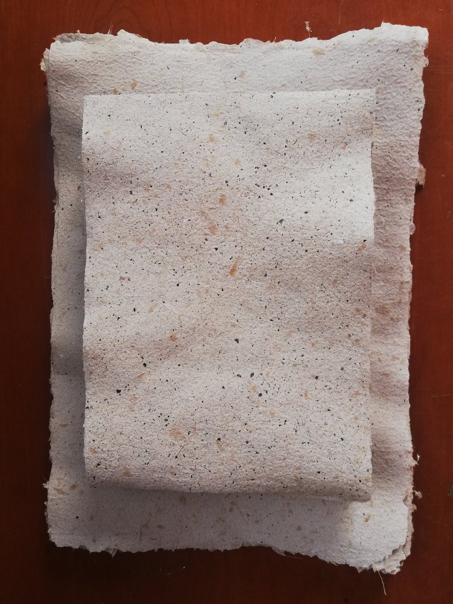 eljardindelhipo's tweet photo. . handmade recycling paper with banana skins . papel reciclado con pieles de banana . A3 A4 .
#handpapermaking #handmade #papelartesanal #recyclingpaper #papelreciclado #paper #papel https://t.co/Yr2zZXOrBx