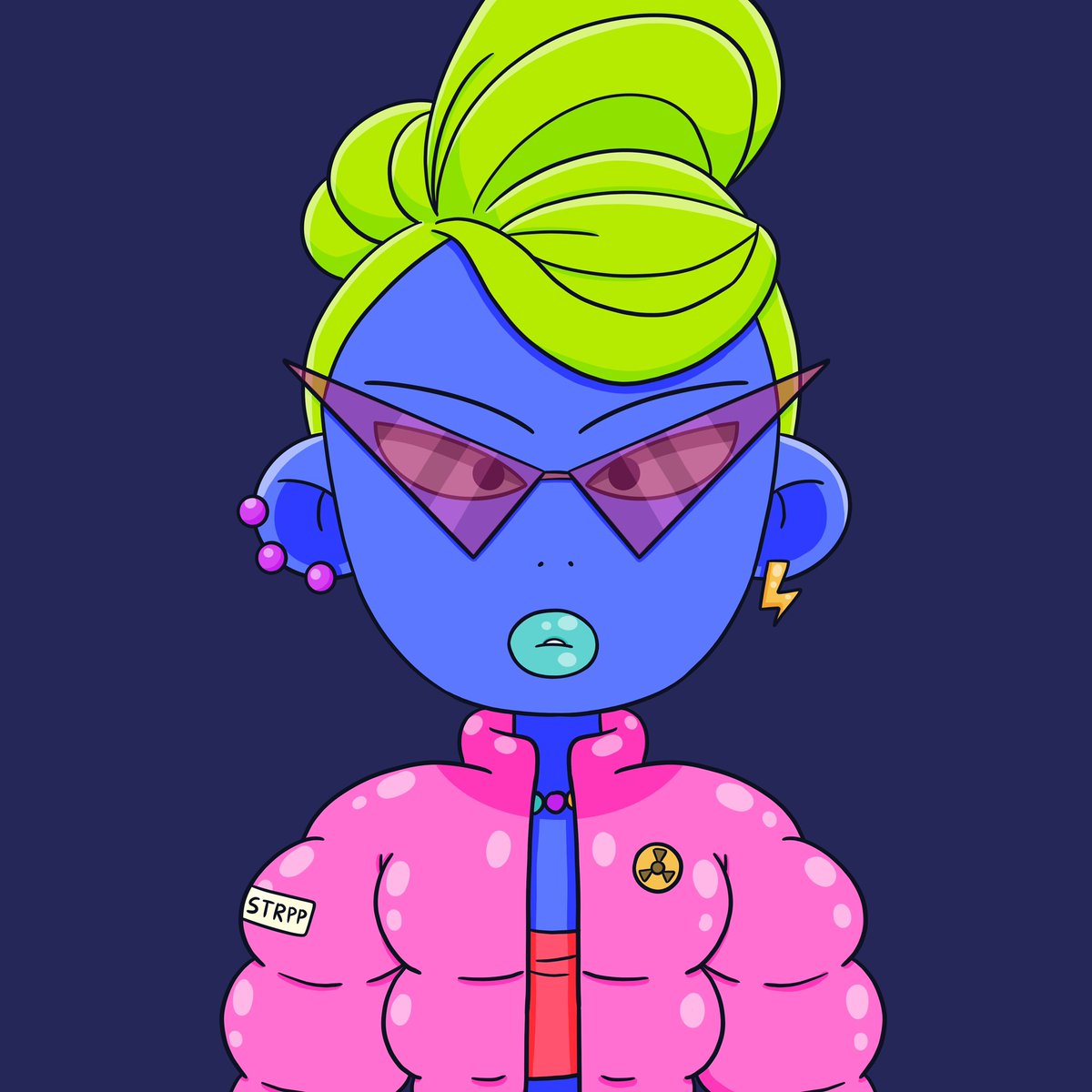 Just bought my new <a href="/StroppyNFT/">Stroppy</a> in a stylish down jacket 💜 Thank you dear <a href="/jelly_sleep/">JELLY</a> 🥰 Love your art