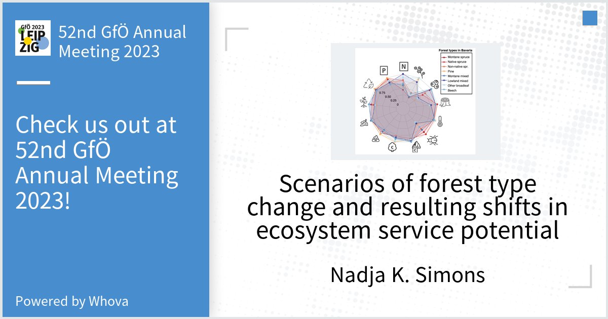 After I missed the last in-person GfÖ conferences, I am very excited for next week's #GfO2023 
I'll present a poster on Thursday, so come by and discuss ES in forests our just catch up :)
