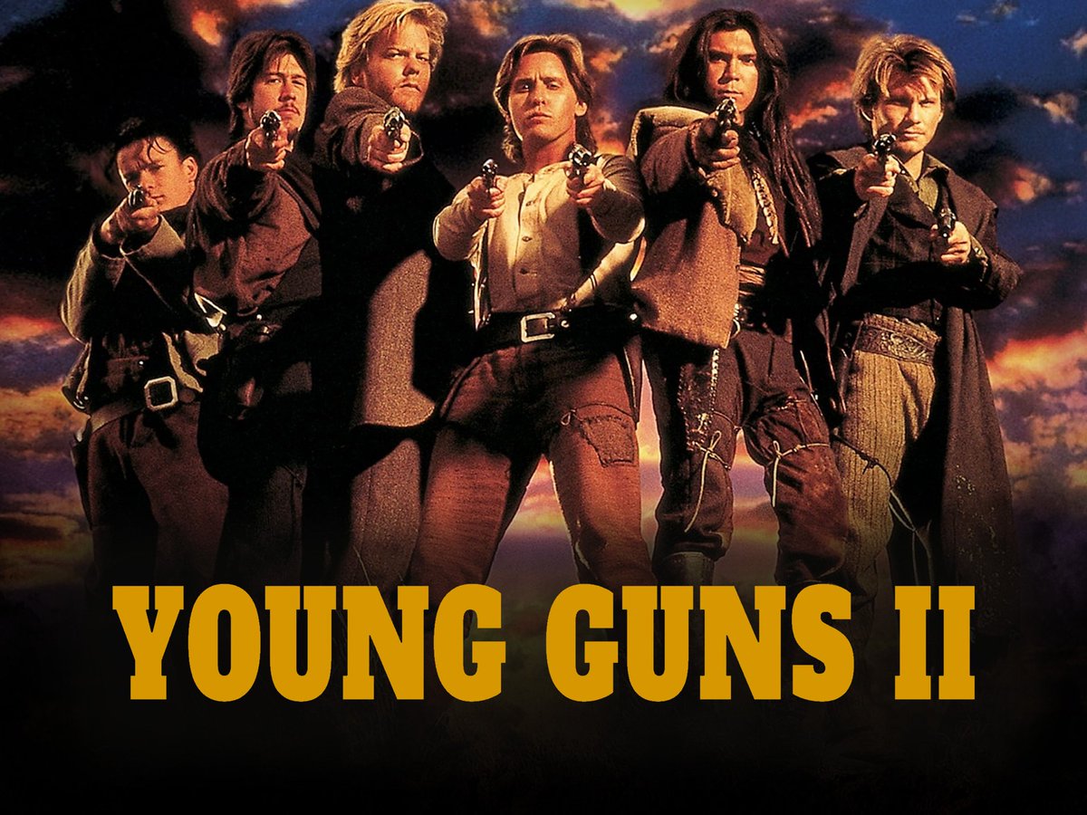 #Bales2023FilmChallenge Day 8 - Someone Gets A Pardon #FilmTwitter #YoungGuns2 (1990) Govenor Lou Wallace promises #BillyTheKid a pardon but never honours it. #EmilioEstevez #ChristianSlater #KieferSutherland #LouDiamondPhillips