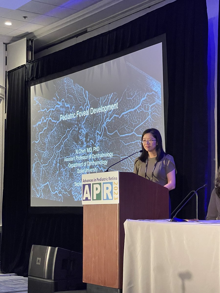dukeeyecenter's tweet photo. Highlights from day 1 of #APR2023 include an amazing talk by Xi Chen MD, PhD and great rapid fire presentations by VR fellow Tammy Hsu, MD and post-doc fellow Shwetha Mangalesh, PhD.

@DukeHealth @DukeMedSchool https://t.co/jVZQfdoPW0
