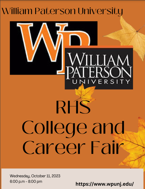 Rahway High School (@rahwayhigh) on Twitter photo RHS is preparing for the College & Career Fair on October 11, at 6 PM. Follow along as we announce the colleges, universities, technical institutes, and career options that will be in attendance. First up, <a href="/wpunj_edu/">William Paterson University</a>
#RHSBelievesInSuccess RHS is preparing for the College & Career Fair on October 11, at 6 PM. Follow along as we announce the colleges, universities, technical institutes, and career options that will be in attendance. First up, <a href="/wpunj_edu/">William Paterson University</a>
#RHSBelievesInSuccess