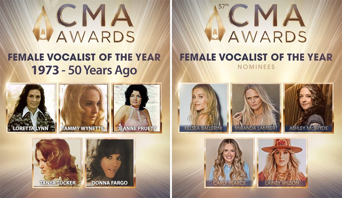 As we congratulate this years nominees, let’s look back at the ladies nominated FIFTY years ago. #CMAawards #TammyWynette #countrymusic #ABC #Hulu
