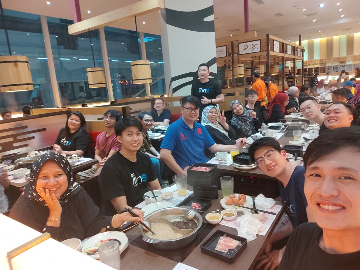 3nrii's tweet photo. For this month's activity, Ruby organised a scrumptious steamboat buffet dinner at Sukiya, and the team definitely left with a few extra pounds of happiness! https://t.co/uPoK8ZlvVg