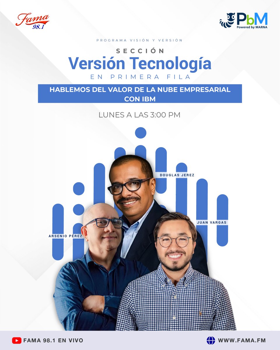 Red_PbM's tweet photo. ¡Sumérgete en el universo tecnológico con nosotros el 11 de septiembre a las 3pm en Fama 98.1 FM! Discutiremos "El valor de la nube empresarial con IBM". Sintonízanos en YouTube o https://t.co/1x1ZpG8stw.
#Tecnologia #IBMCloud #Negocios https://t.co/XPAdiwqycb