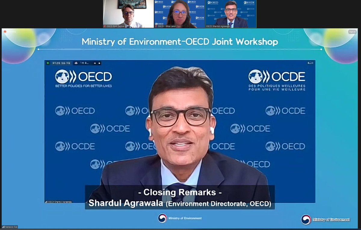 #DYK climate change &amp; air quality are two sides of the same coin❔ 🌏🌬️

Today our OECD Environment modelling team held a workshop with the Korean Ministry of Environment to discuss #climate and #airquality policy synergies.

Find our work on air quality👉oe.cd/clean-air