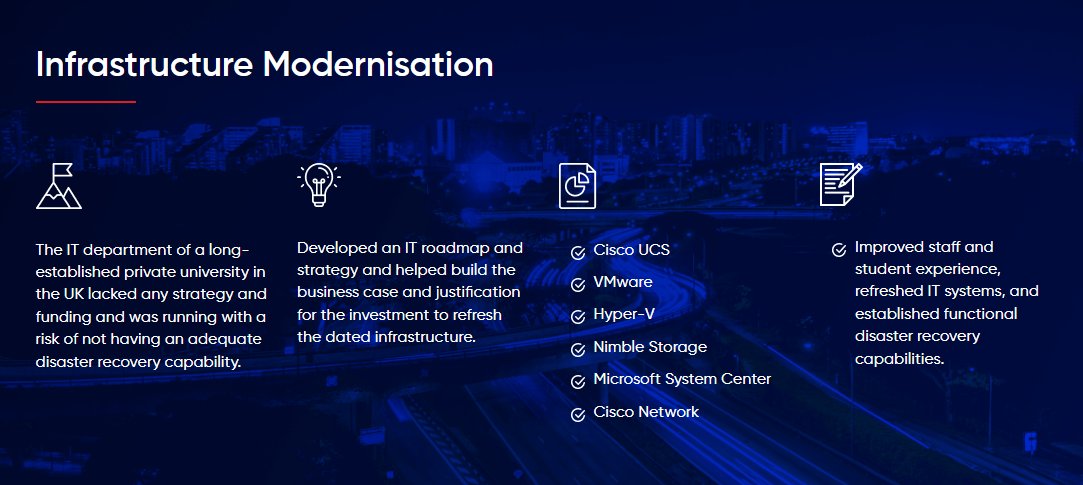 simplexsvcs's tweet image. Simplex developed an IT roadmap and strategy for the IT department of a long-established private university in the UK and helped build the business case for the investment to refresh the dated infrastructure. 

#CaseBook #InfrastructureModernisation
