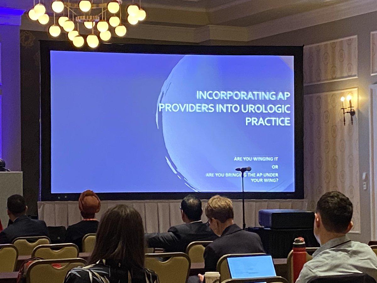 Lahey representation by @CanesDavid and Susan Palmer, PA on the panel discussing incorporation of AP providers in urologic practice. Recruit, onboard, and retain. #NEAUA2023