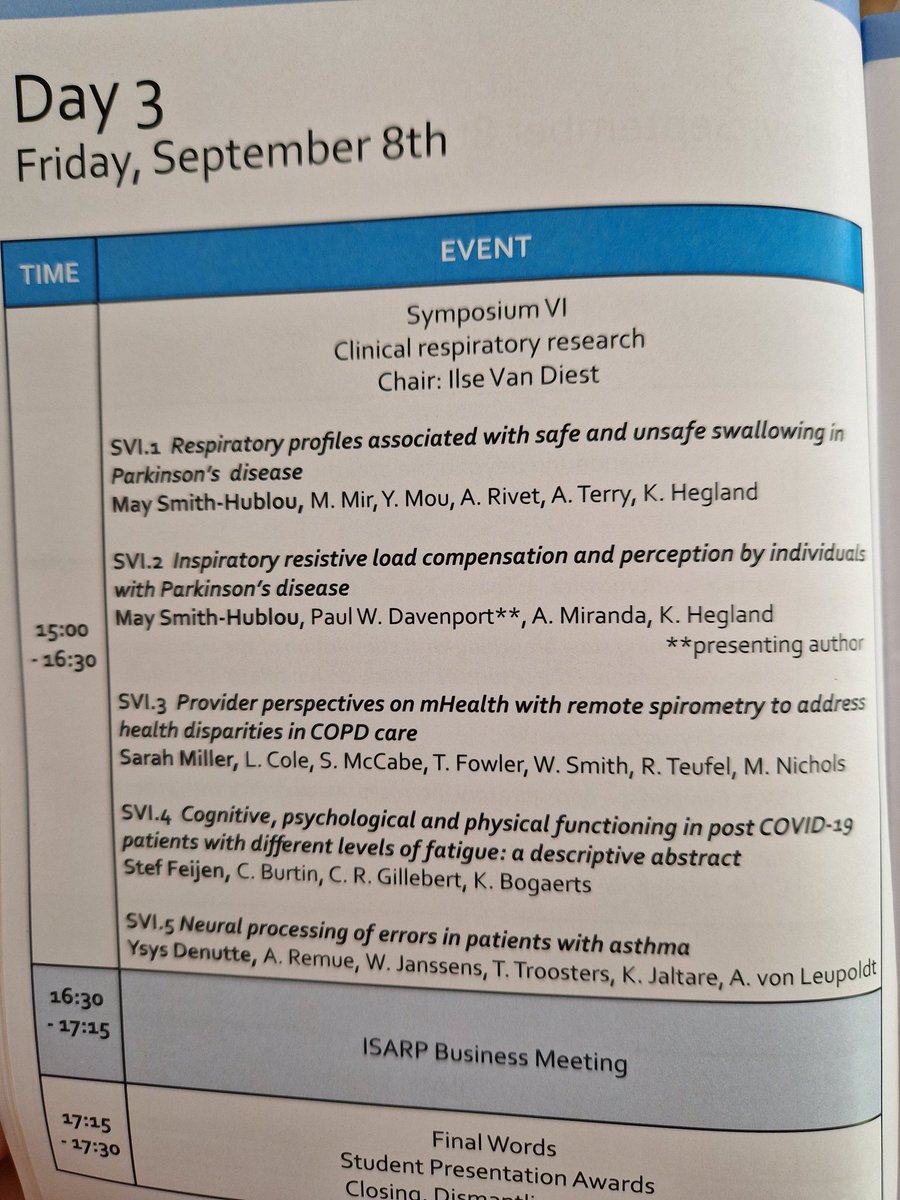 And time for our last symposium! May Smith-Hublou, Paul Davenport <a href="/UFBreathe/">UF.BREATHE</a> <a href="/sarahmilleruf/">Sarah Miller</a> Ysys Denutte <a href="/OGPLeuven/">KUL Health Psych</a> #isarp2023