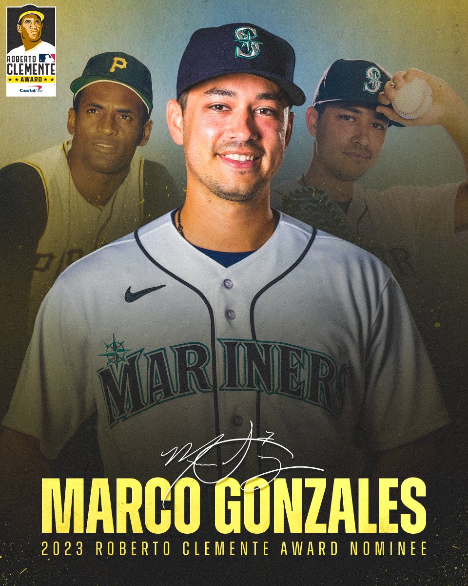 We’re proud to recognize @MarcoGonzales_ as our 2023 Roberto Clemente Award nominee for the work he continues to do in our community 🫶

Go vote for Marco 👉 MLBtogether.com/Clemente21