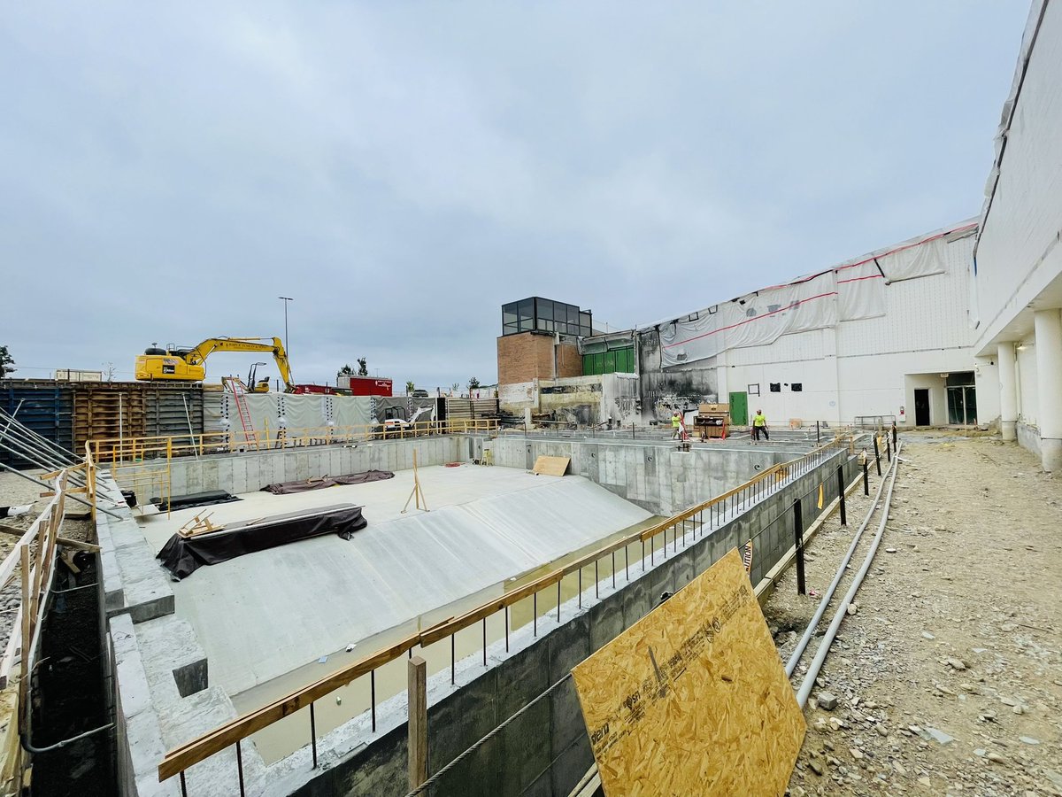 Walls are being formed while pool shell is complete.  Looking forward to closing up our new Seger Family Natatorium this fall.