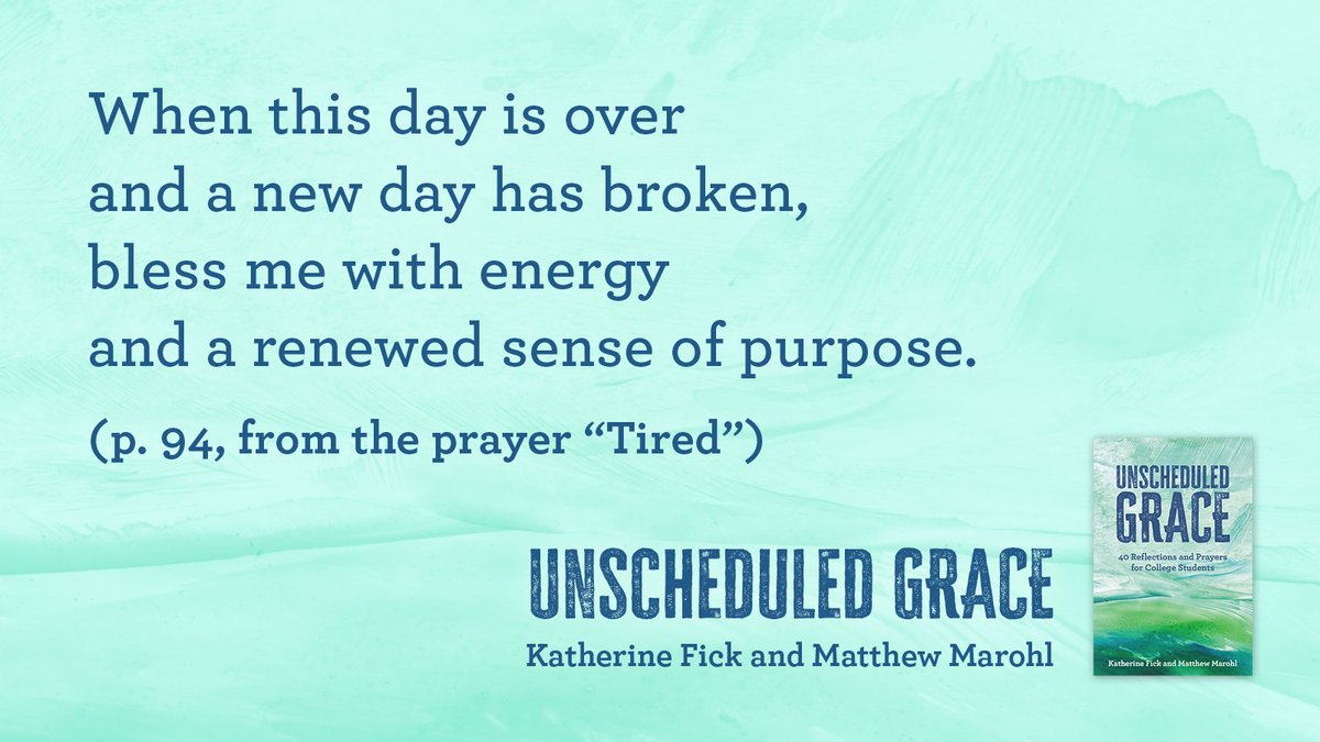 The gentle tone in this excerpt from Unscheduled Grace: 40 Reflections and Prayers for College Students exemplifies the way that this book can accompany students through the changes, challenges, and joys of college living. bit.ly/3sQQRkk