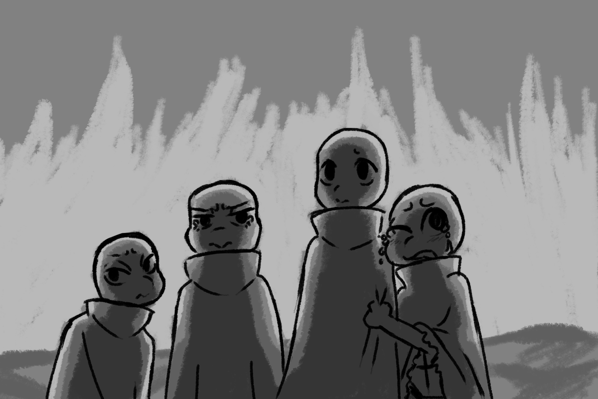 Desert Splinter. A traveling warrior, not unlike what April becomes in a way.
He found a small village on fire, and the only thing left were four turtle boys who he then took in and protected.