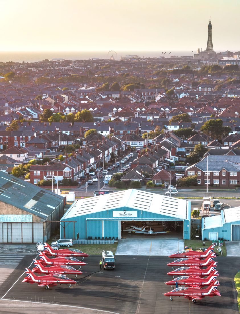 Eyes to the skies 👀 The world-famous Red Arrows will be taking off from Blackpool Airport at 11.49am tomorrow, Saturday 9 September, en route to Southport Air Show. Make sure you catch a glimpse of them. 📷 Gregg Wolstenholme Photography