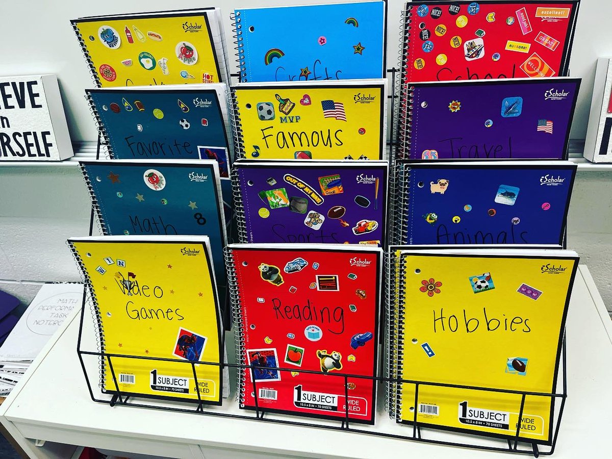SchmittInSchool's tweet photo. 5 yrs since I’ve left gen Ed. I ❤️ the creativity that’s come w/ STEAM & GT. However, I do miss the community we would build in a HR. 1 of my fave ways to build that is topic journals. This year I’m using them w/ GT ELA Ss & they ❤️them! #WritingForFun #FreeWrite #TullyProud https://t.co/EfQ94CZXKL