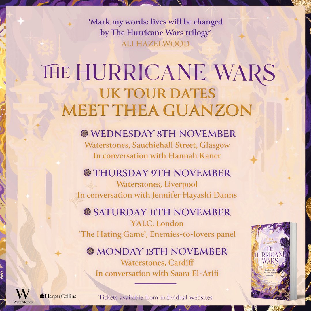 UK oomfs, I’m on tour this November 🥹 Come hang with me and @HFKaner in Glasgow, @TheMuChronicles in Liverpool, and @saaraelarifi in Cardiff! Get your copies of #TheHurricaneWars signed! Be amazed at my awkwardness! Laugh as I perish in the autumn chill! Hope to see you there 🥰