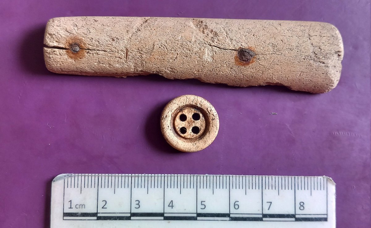 #FindsFriday 18th century Bone knife handle and button a forgotten resource from the past