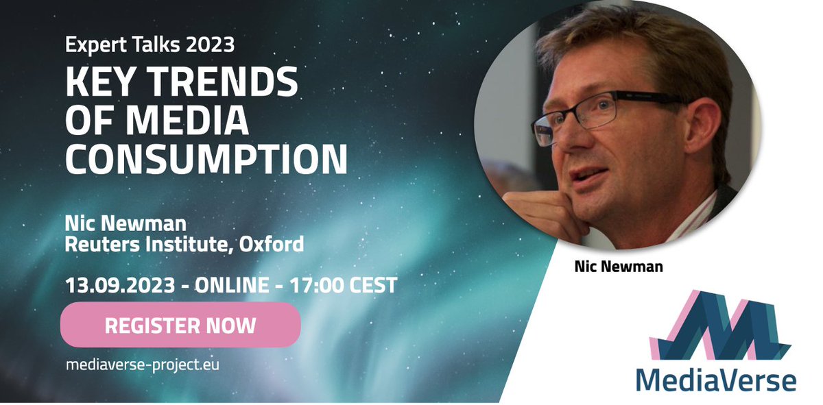 What are this year's #trends in #journalism?
<a href="/nicnewman/">nicnewman</a> of <a href="/risj_oxford/">Reuters Institute</a> has got the answers.
Join us for Nic's (free!) #ExpertTalk on September 13, where he presents key findings of the #DigitalNewsReport.
Register now: tinyurl.com/2uuuwks2