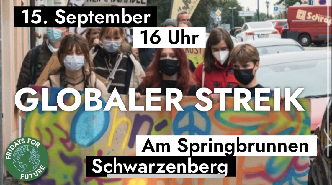 Es geht wieder los. 🔥🔥🔥

Nächsten Freitag gibt es nach längerer Pause endlich wieder in Schwarzenberg einen Protest im Erzgebirge. Kommt gerne vorbei 💚💚💚.