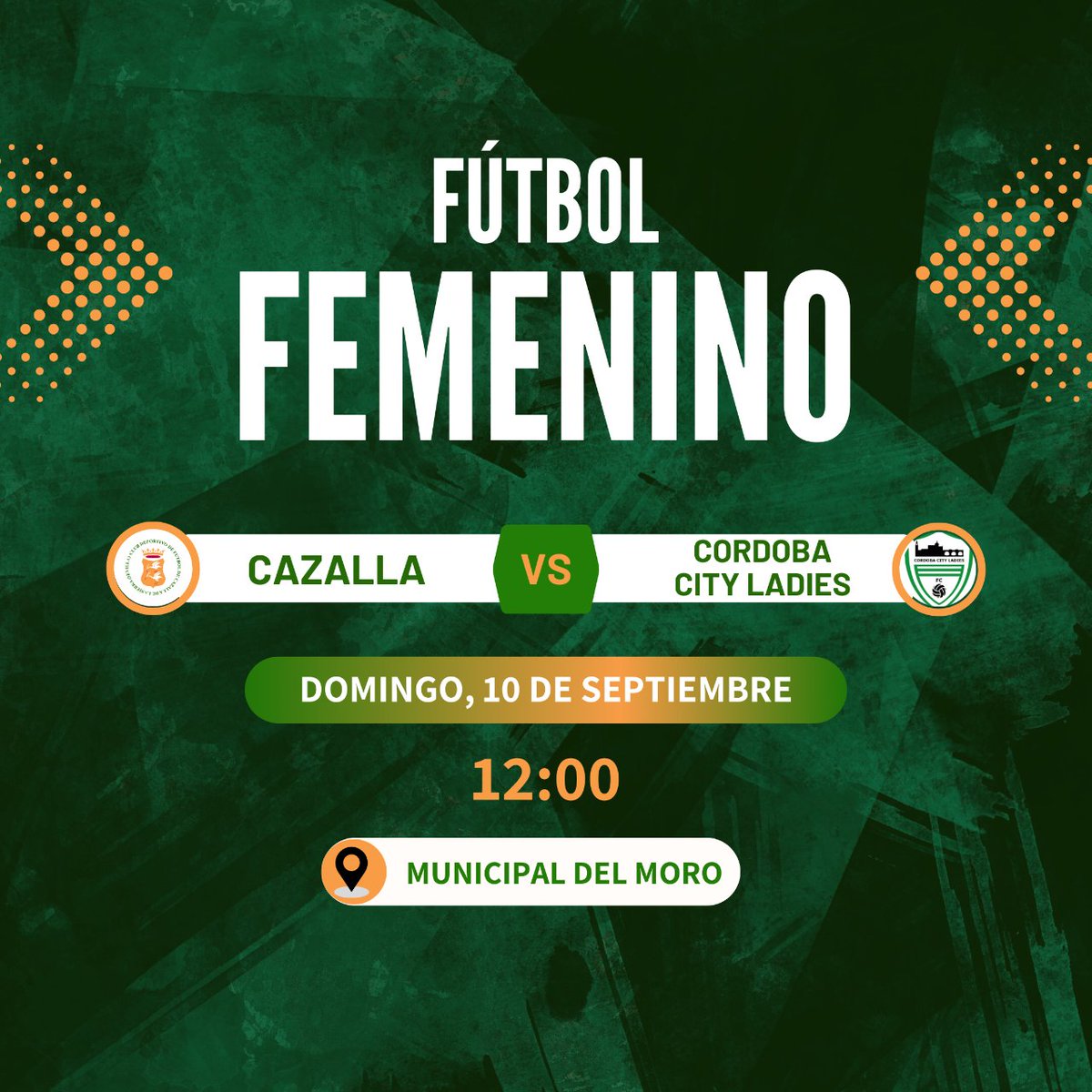 FUTBOL FEMENINO

Recuerda...
🗓️ Domingo
⏰ 12:00
🆚 Cordoba City Ladies
📍 Municipal del moro
🏆PRESENTACIÓN