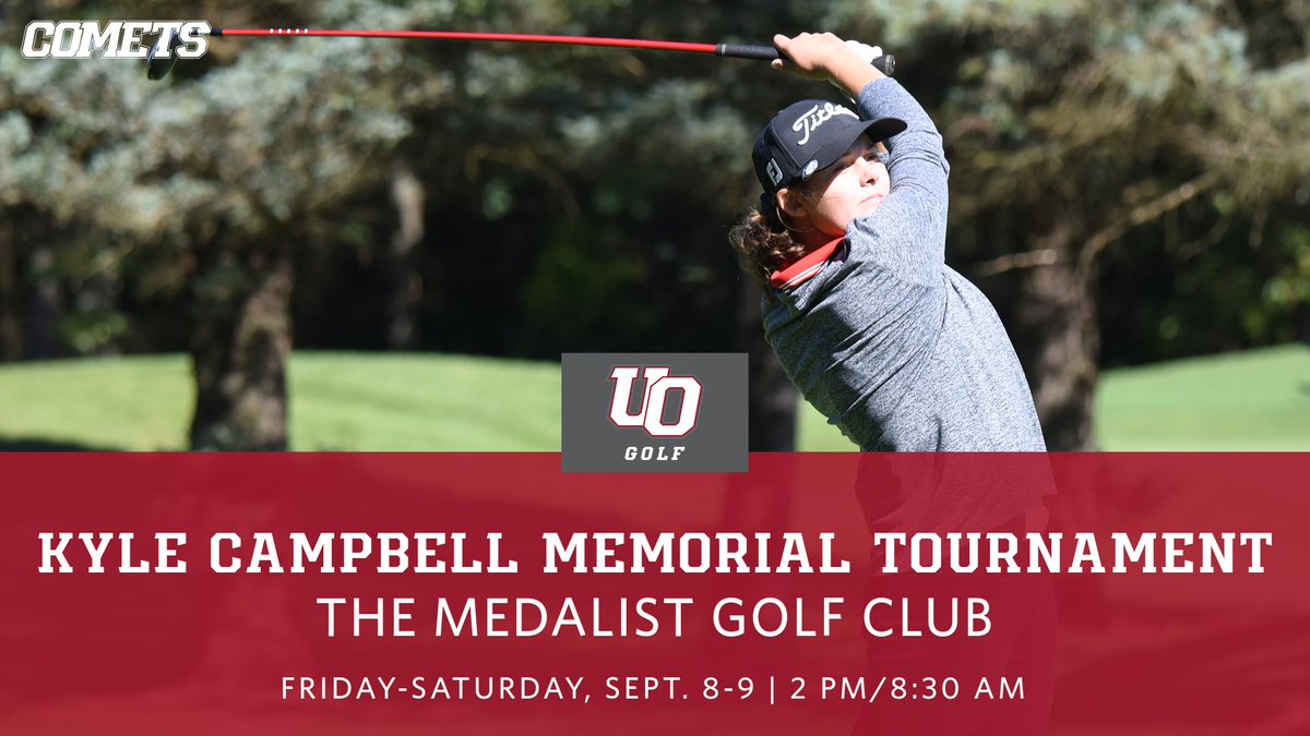 The @OC_CometGolf women's team hosts the Kyle Campbell Memorial Tournament today and tomorrow at The Medalist Golf Club. Both days have a shotgun start, 2 pm today and 8:30 am tomorrow. #GoCOMETS #d3wgolf
