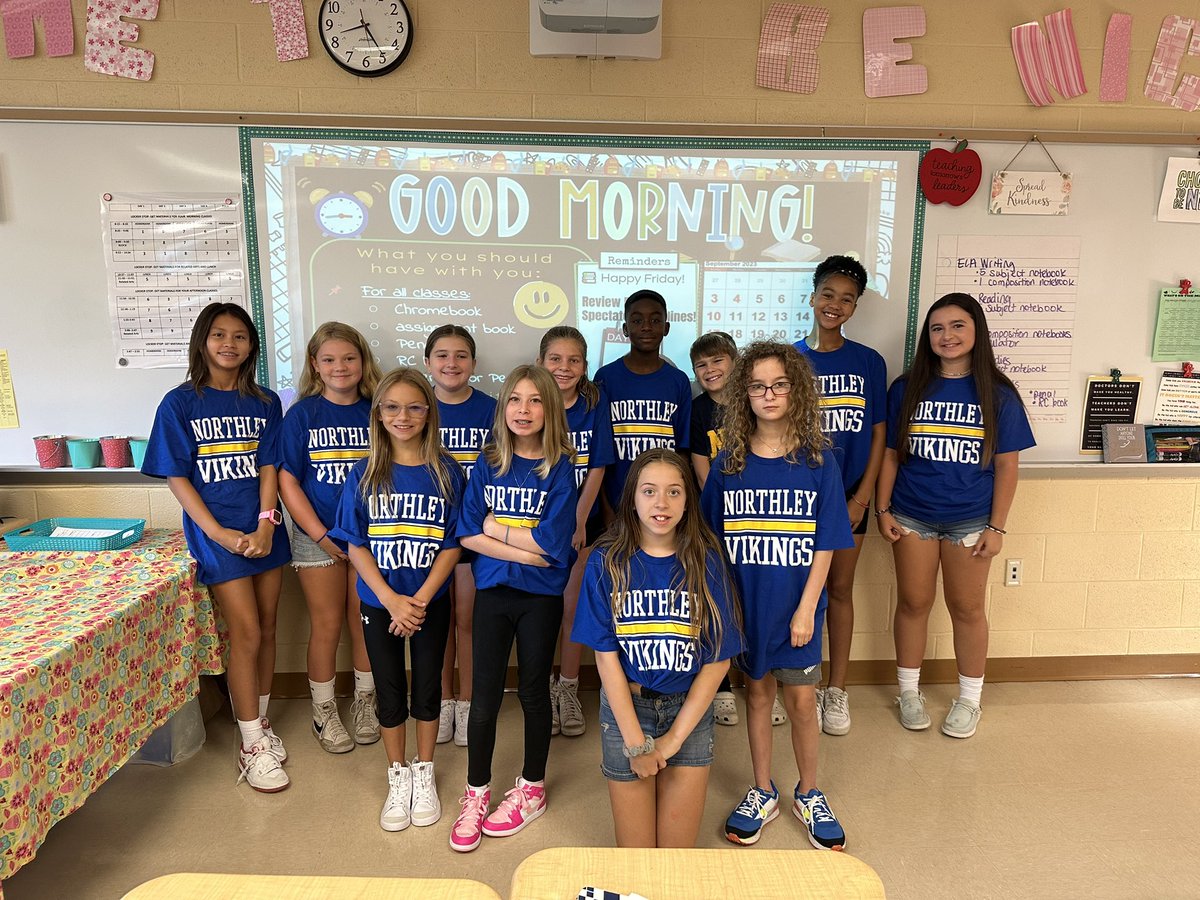 We are NORTHLEY VIKINGS ready to tackle our first Friday of the school year in our new shirts! 💙💛#PennDelcoProud