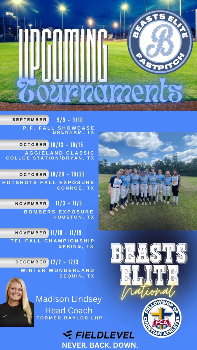 My new schedule for fall is out! So thankful to be working with the girls and Coaches of Beasts Elite National.