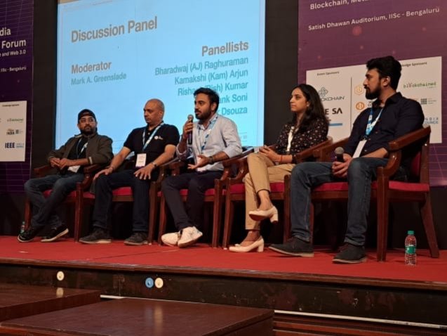 0xZeeve's tweet photo. Our very own Developer Advocate, @yuvanksoni representing Zeeve as a panelist at the IEEE Blockchain Forum in Bangalore today. 🎉
#Hyperledger #HyperledgerFoundation #IEEE #IEEEBlockchainForum #Infosys #LTIMindtree #Snapper #Spydra #TechMahindra #Wipro #Web3 #Blockchain #Innovation #BlockchainInnovation #Web3Innovators #HyperledgerIndia #DecentralizedFuture #NFTCommmunity #nfts #nftart #bengaluru