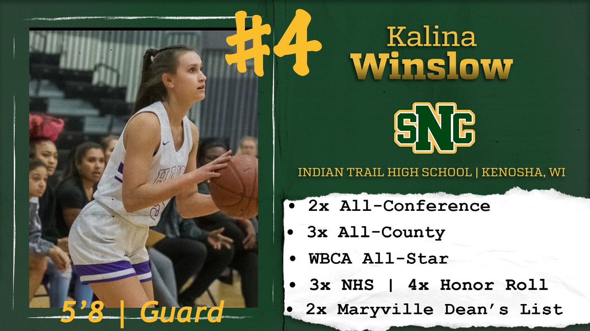 St. Norbert College Women’s Basketball (@sncwbb) on Twitter photo 🥁🥁 Drumroll please 😁. It’s time to meet our new faces for 2023-24!! First up, a veteran but a new Green Knight, Kalina Winslow, transferring from Maryville University. 🟢⚜️🟡
<a href="/kalinawinslow/">kalina winslow</a>
<a href="/ITHSA_Hawks/">Indian Trail High School & Academy</a>
#GoGreenKnights 🥁🥁 Drumroll please 😁. It’s time to meet our new faces for 2023-24!! First up, a veteran but a new Green Knight, Kalina Winslow, transferring from Maryville University. 🟢⚜️🟡
<a href="/kalinawinslow/">kalina winslow</a>
<a href="/ITHSA_Hawks/">Indian Trail High School & Academy</a>
#GoGreenKnights