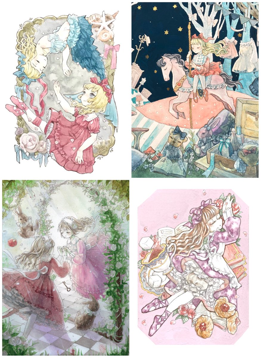 #日常水彩祭
素敵な企画に参加致します!
少女と幻想を描く水彩作家です。
水彩は白昼夢を見てるようなぼんやりとした表現ができるのが魅力の一つかと思います💓