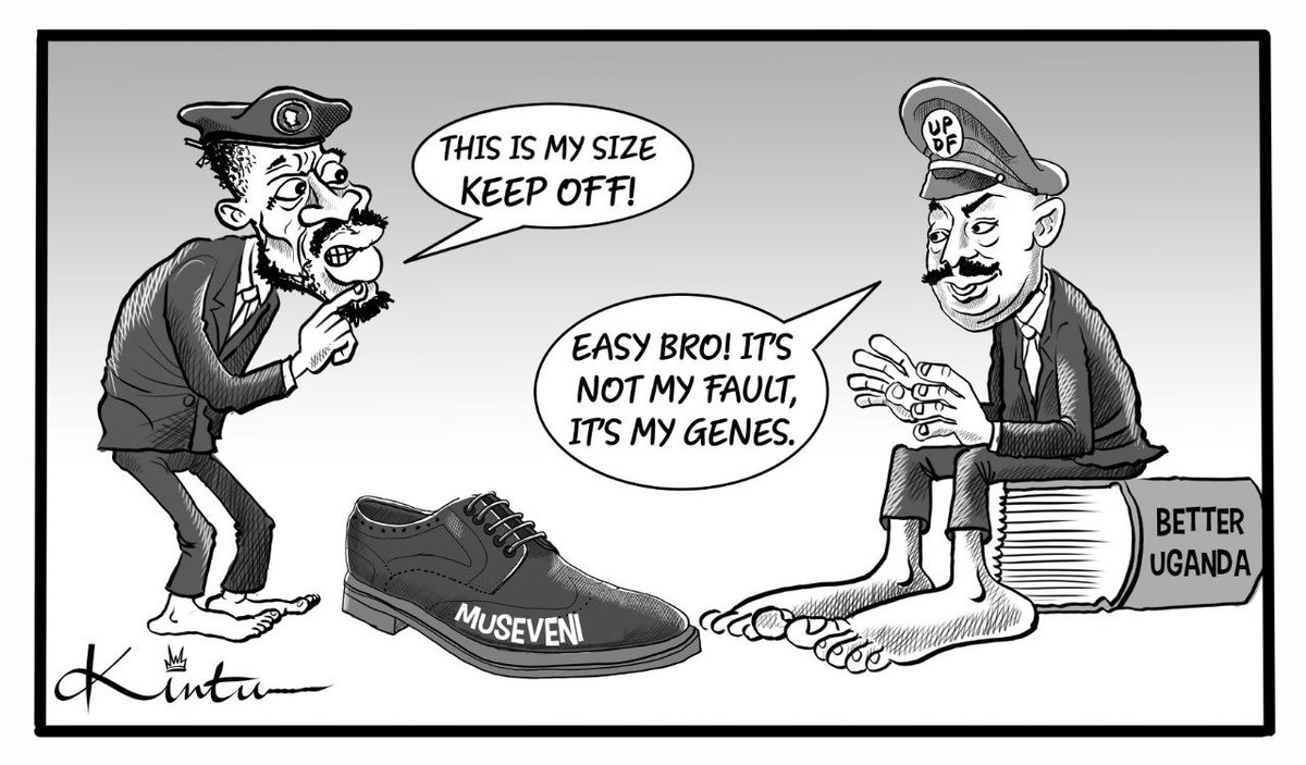 Gen_Rwashande_'s tweet photo. Me and my young brother Kabobi arguing over who can fill my father's shoes! Thanks the best artist in Uganda...Kintu! 🤣 😂 https://t.co/ZxMlz7D8XZ