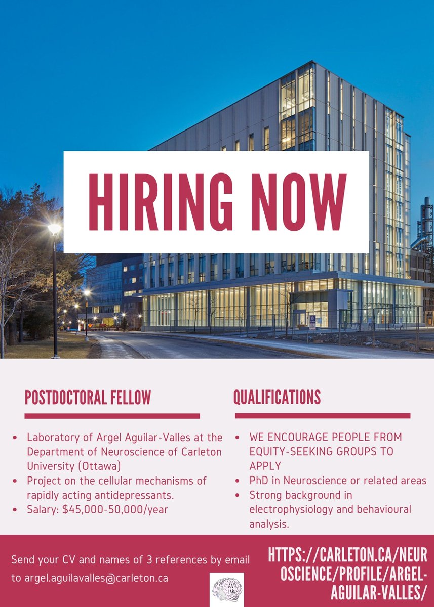 📢📢📢I am hiring a postdoctoral fellow!!! Interested in studying the cellular basis of ketamine's antidepressant effects, do not hesitate to apply! We are looking for somebody with experience in electrophysiology! Details in the poster!