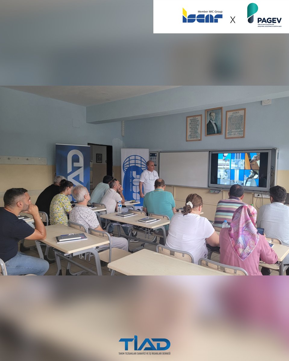 TIAD1992's tweet photo. TİAD ve PAGEV'in imalat sanayinin geleceğini  güçlendirme işbirliğinin ikinci faaliyeti olarak; TİAD Yönetim Kurulu üyesi  olan Iscar Türkiye'nin desteği ile PAGEV Gebze Mesleki ve Teknik  Anadolu Lisesi’nin öğretmenlerine, "Kesici Takımlar ve Kesme Şartları Eğitimi"  verildi. https://t.co/mb0Fwj8X0o
