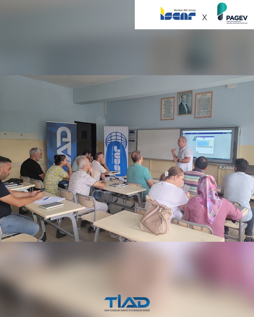 TIAD1992's tweet photo. TİAD ve PAGEV'in imalat sanayinin geleceğini  güçlendirme işbirliğinin ikinci faaliyeti olarak; TİAD Yönetim Kurulu üyesi  olan Iscar Türkiye'nin desteği ile PAGEV Gebze Mesleki ve Teknik  Anadolu Lisesi’nin öğretmenlerine, "Kesici Takımlar ve Kesme Şartları Eğitimi"  verildi. https://t.co/mb0Fwj8X0o