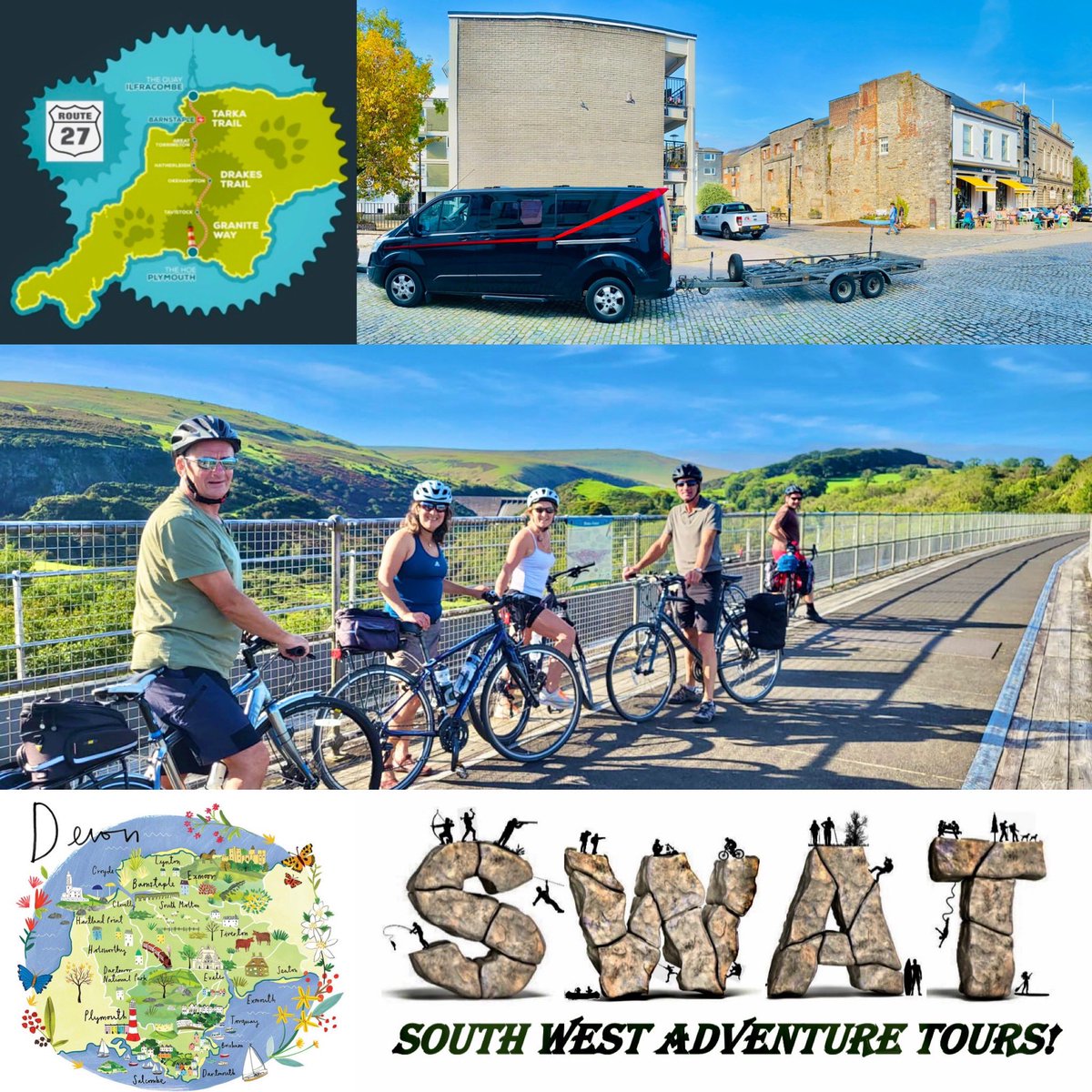 A lovely group of cyclists (and bikes) transported to Ilfracombe to cycle the ever popular ‘Sustrans National Cycle Route 27’ and collected at the finish point at Plymouth Hoe the next day. 🙂👍