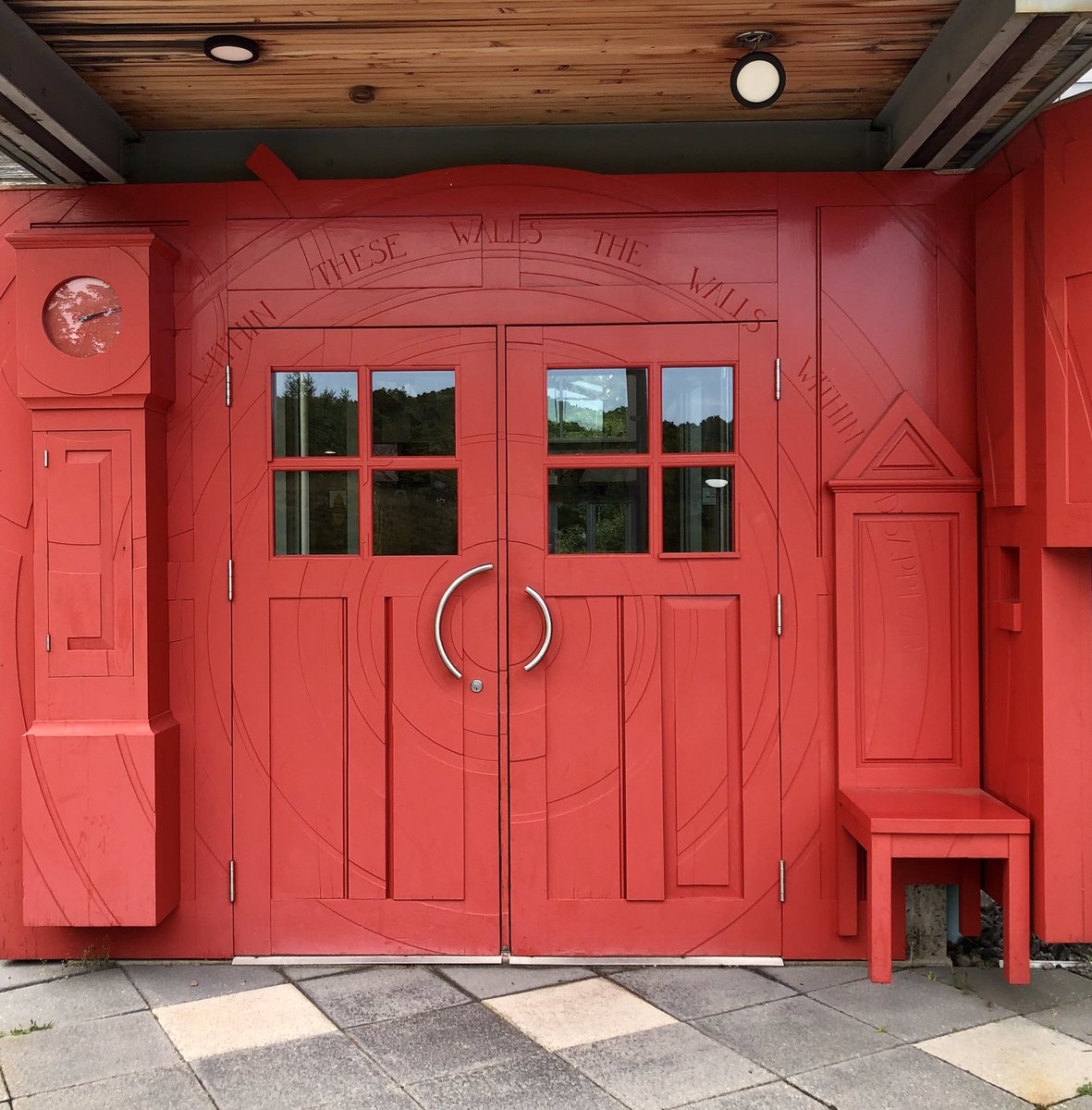 “Within these walls, the walls within disappear”, red doors created by Gord Peteran. We would like to welcome new and returning students and staff. Enjoy exploring the sculptures in our forest! <a href="/flemingHSAD/">Fleming Haliburton</a> <a href="/FlemingCollege/">Fleming College</a> <a href="/VisitHaliburton/">Haliburton Highlands</a> <a href="/OnHighlands/">Ontario's Highlands</a> Happy Friday!