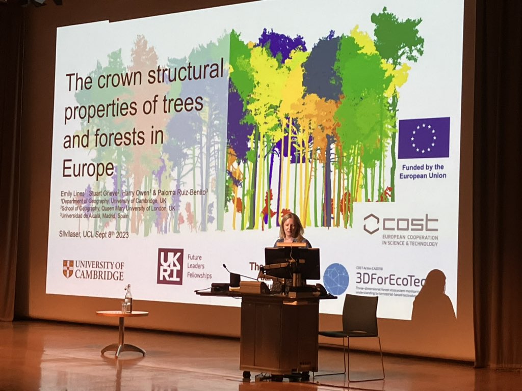 Rounding off my @Silvilaser23 fun with a talk on our #ukriflf project on how tree crowns across Europe don't fill space in the ways we thought they would...