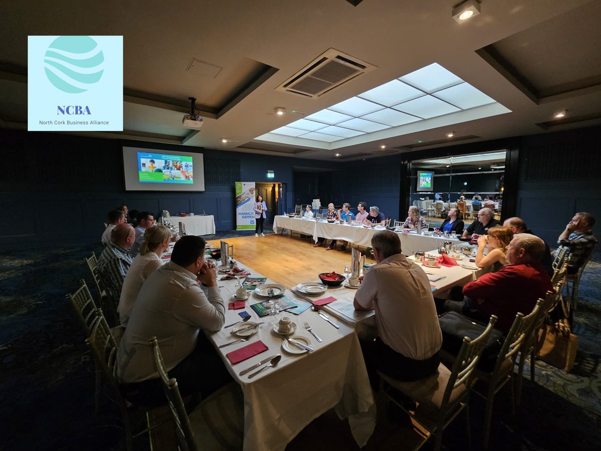 This morning at NCBA in Hibernian Hotel Mallow. Presentation delivered By Joan Kelleher Business Adviser on Supports available for Micro Enterprises through LEO Cork North &amp; West. Joan was supported by her work Colleague Roisin Cremin